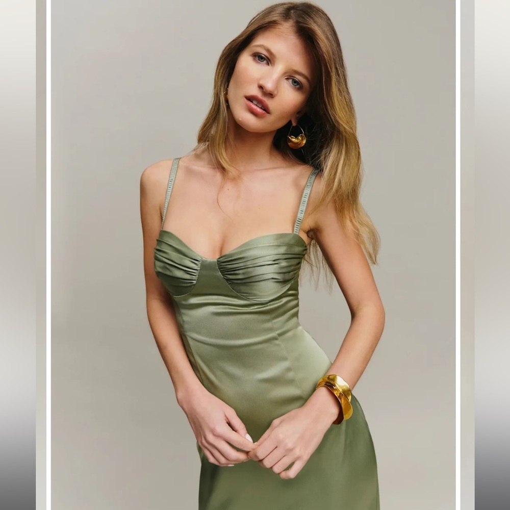 NWT Reformation Sage Green Maxi Dress - Picture 2 of 5